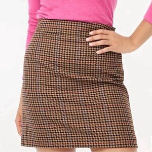 J.Crew Brown and Black Houndstooth Skirt - Wool blend